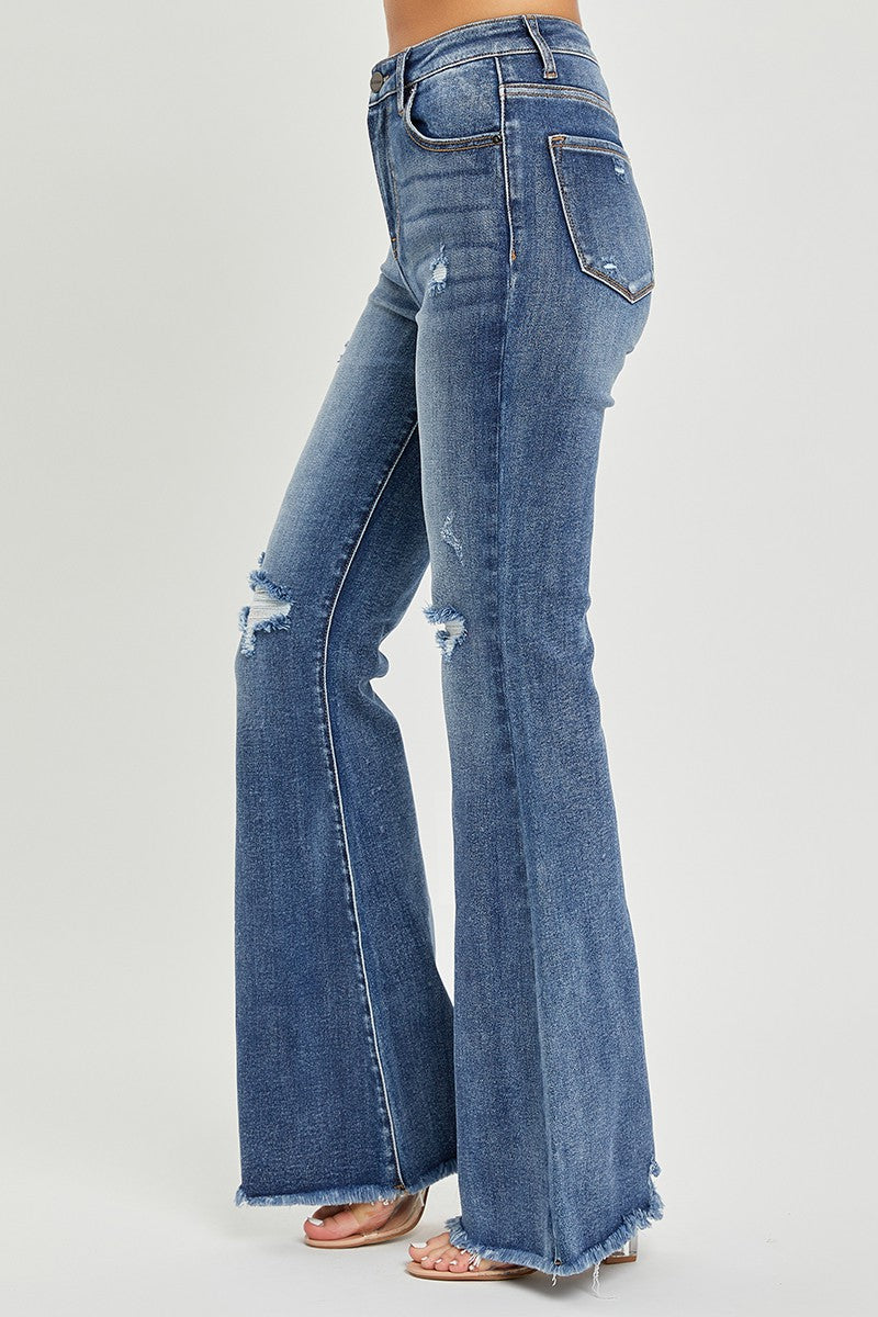 Kourtney Distressed Knee Flare Jeans