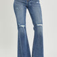 Kourtney Distressed Knee Flare Jeans