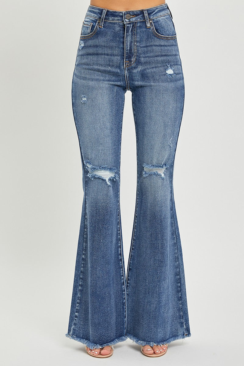 Kourtney Distressed Knee Flare Jeans