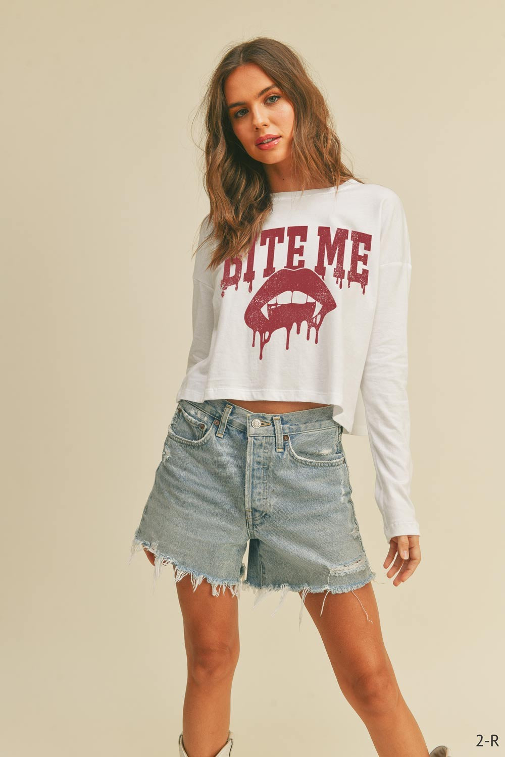 Bite Me Long Sleeve Crop