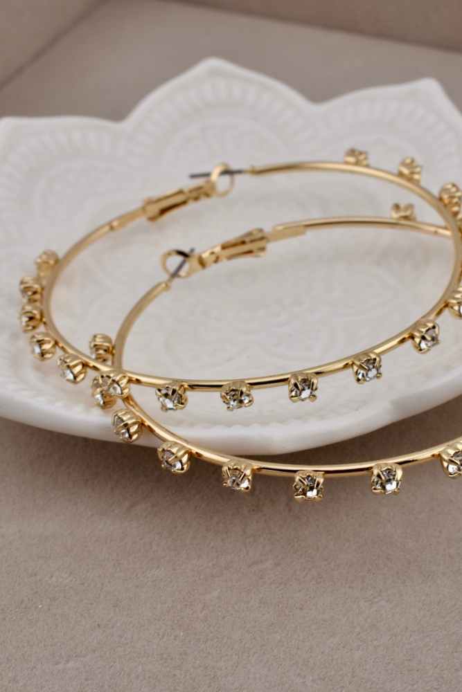 Rhinestone Hoop Earrings