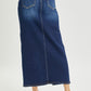 Crossover Denim Maxi Skirt