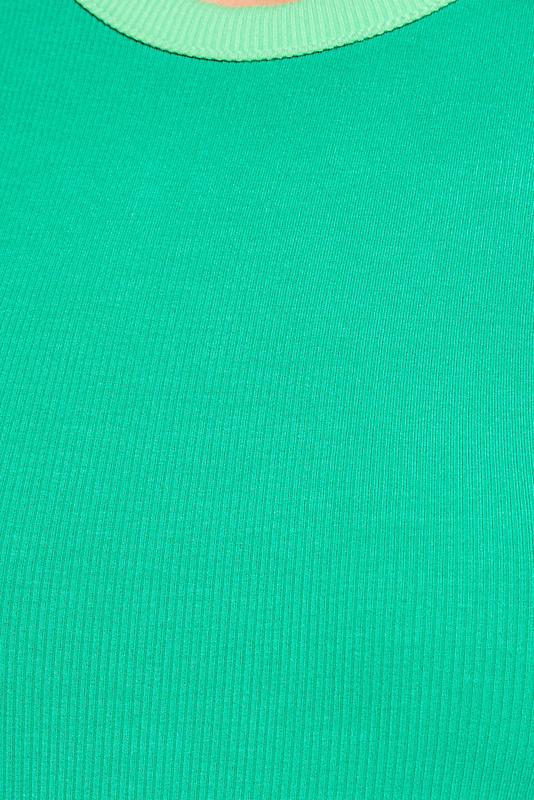 Green Ribbed Color Block Bodysuit