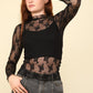 Megan Black Lace Long Sleeve