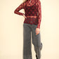 Megan Wine Lace Long Sleeve