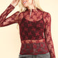 Megan Wine Lace Long Sleeve