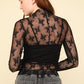 Megan Black Lace Long Sleeve