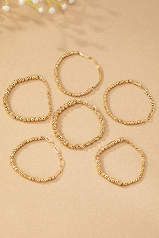 Set of 5 Chain & Bead Bracelets