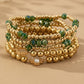 Gold & Green Bead Bracelets