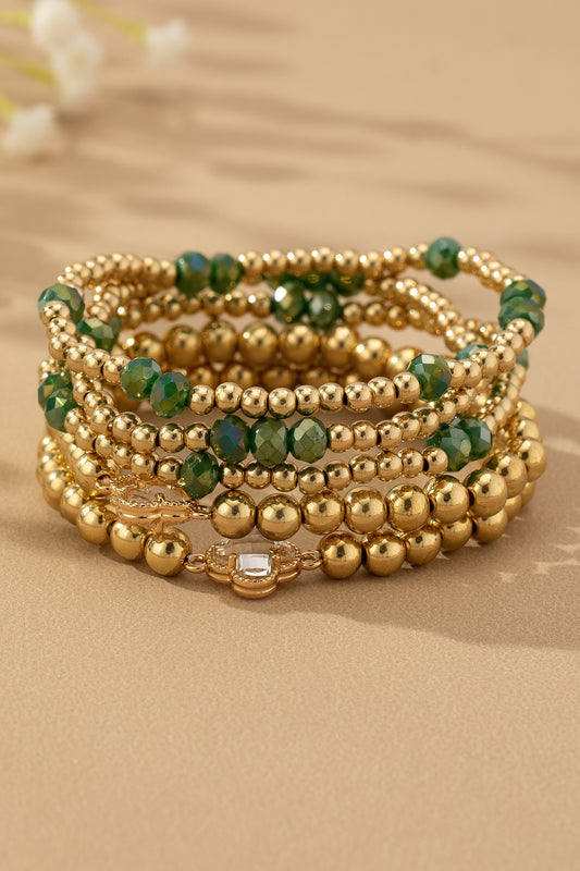 Gold & Green Bead Bracelets