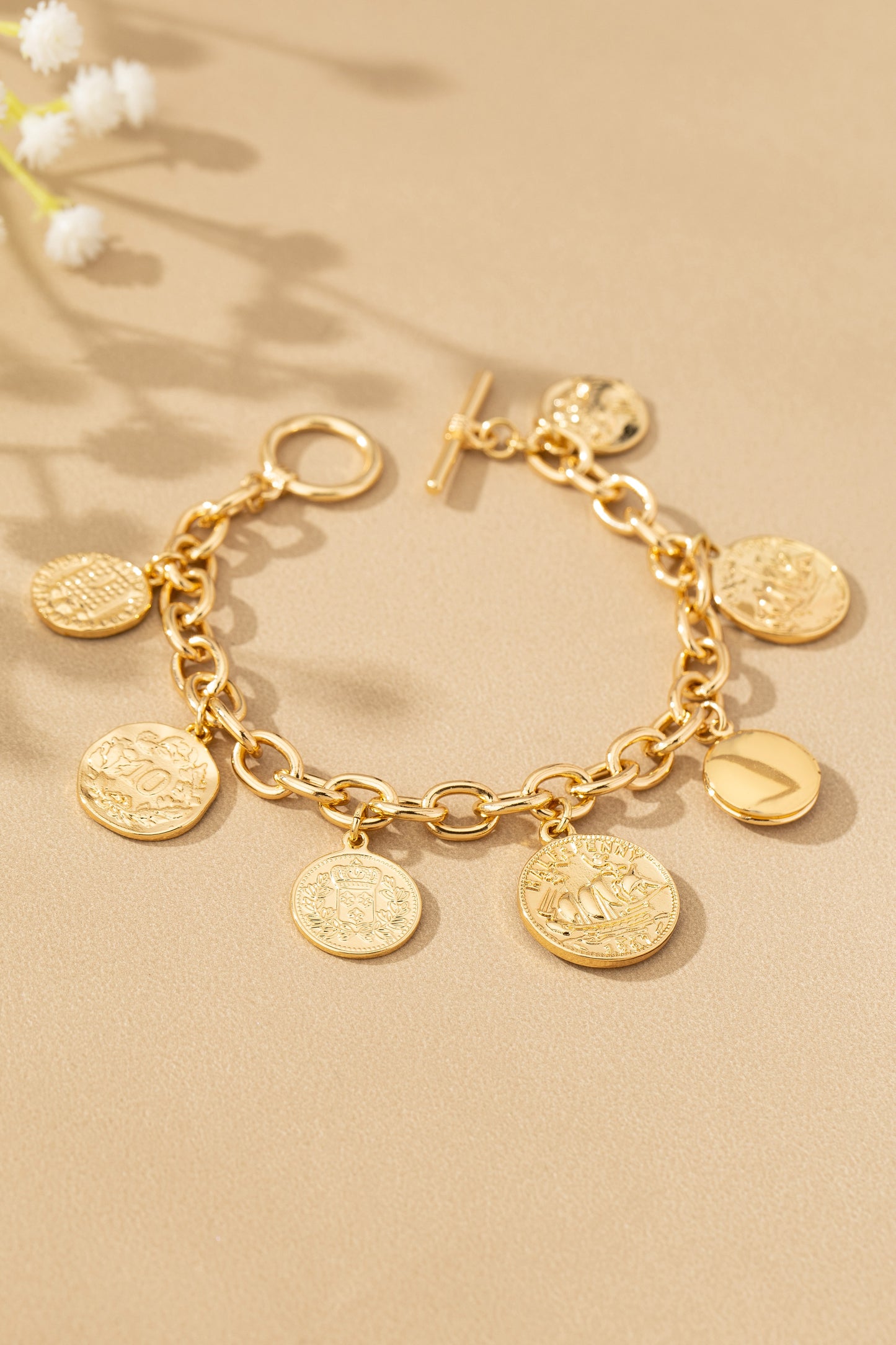 Chunky Chain Coin Bracelet