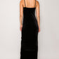 Black Velvet Cowl Neck Dress