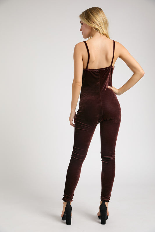 Rum Raisin Velvet Jumpsuit