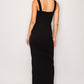 Black Square Neck Maxi Dress