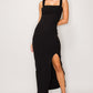 Black Square Neck Maxi Dress