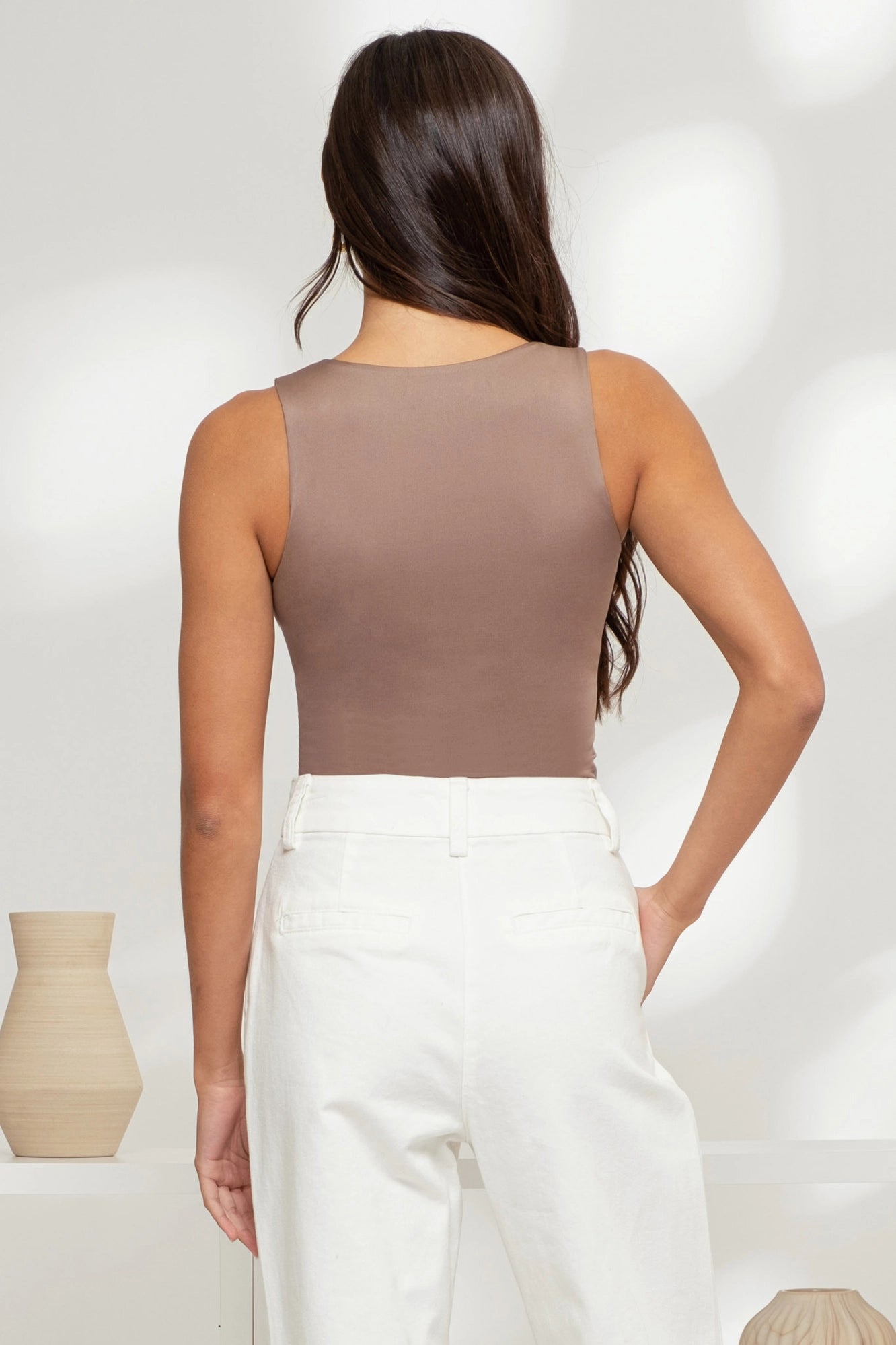 Deep Taupe Scoop Neck Cami