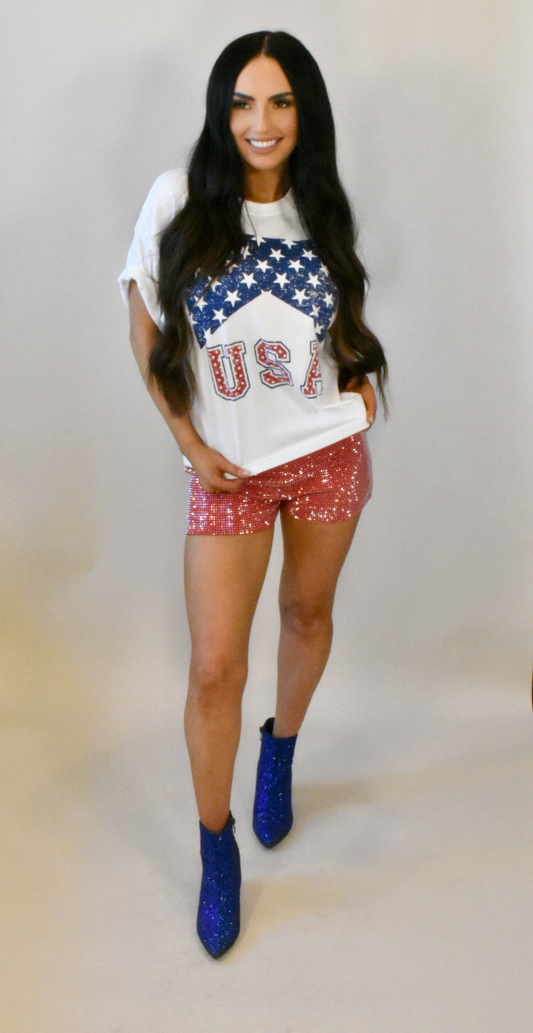 USA Long Crop Tee