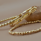 Gold Chain & Bead Stacked Bracelets