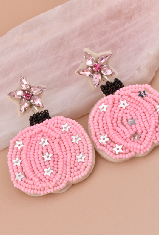 Pink Pumpkin Earrings