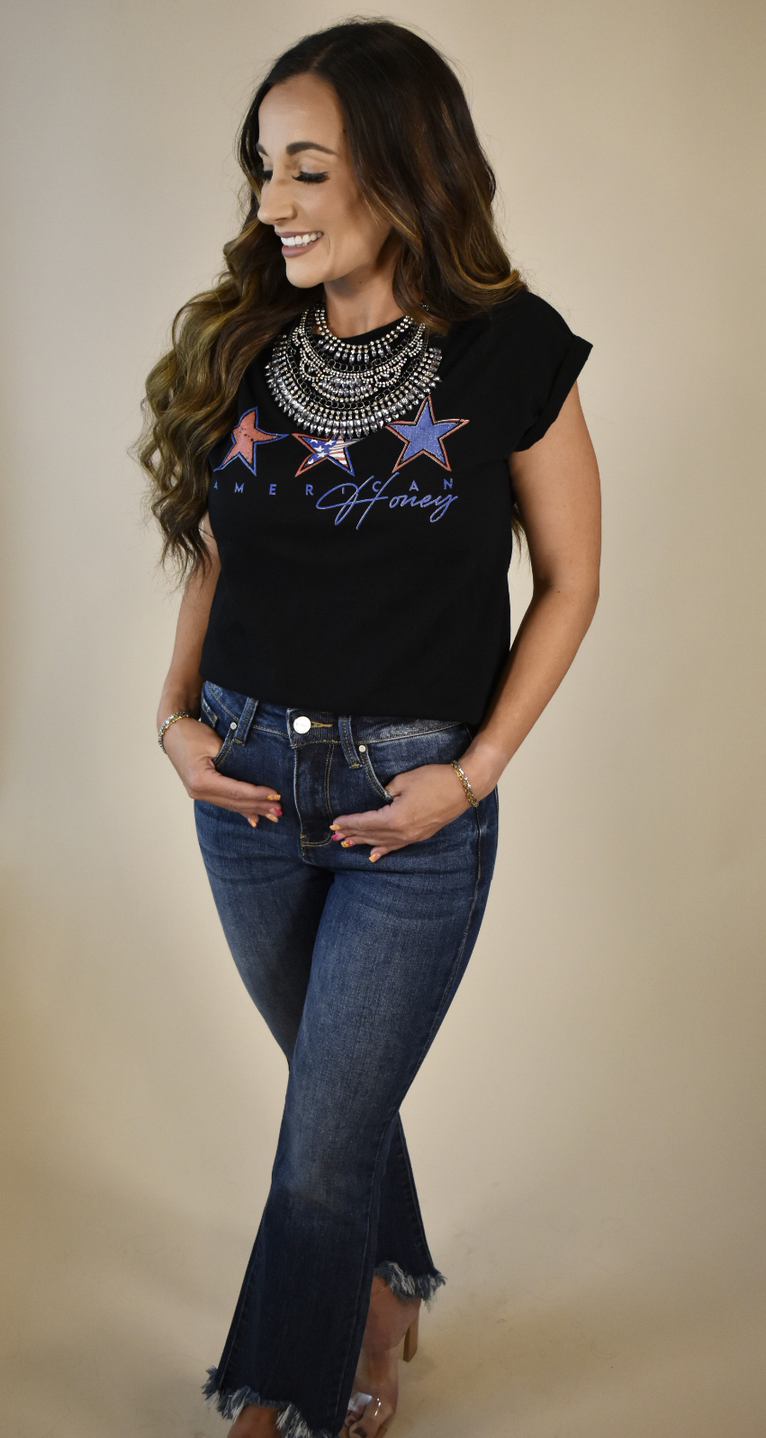 American Honey Black Graphic Tee