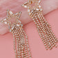 Star Rhinestone Fringe Earrings