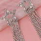 Star Rhinestone Fringe Earrings