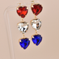 Patriotic Rhinestone Heart Earrings