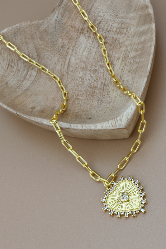 Gold Heart Chain Necklace