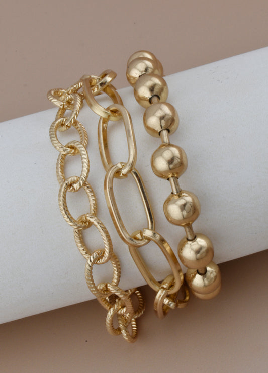 Chain & Ball Chain Bracelet