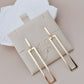 Modern Rectangle Cutout Drop Earrings