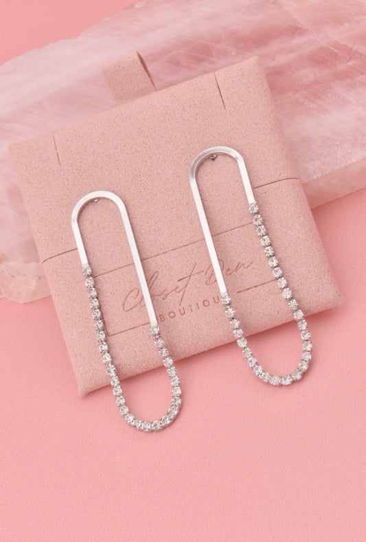 Kinsley Arch Rhinestone Drop Earrings