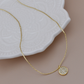 Dainty Gold Rhinestone Coin Necklace