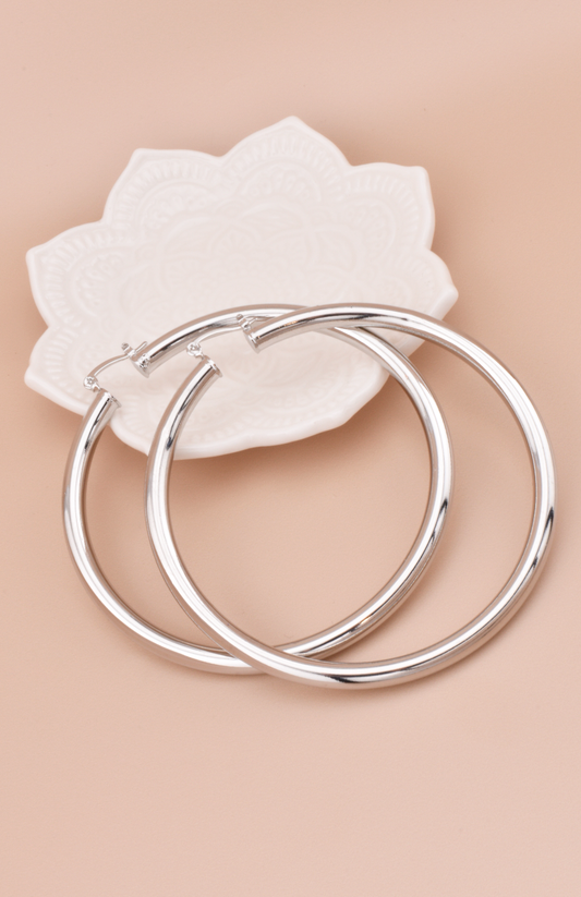 Statement Silver Hoops