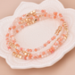 Coral & Gold Layered Bead Bracelets