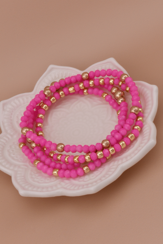 Pink Stackable Bracelets