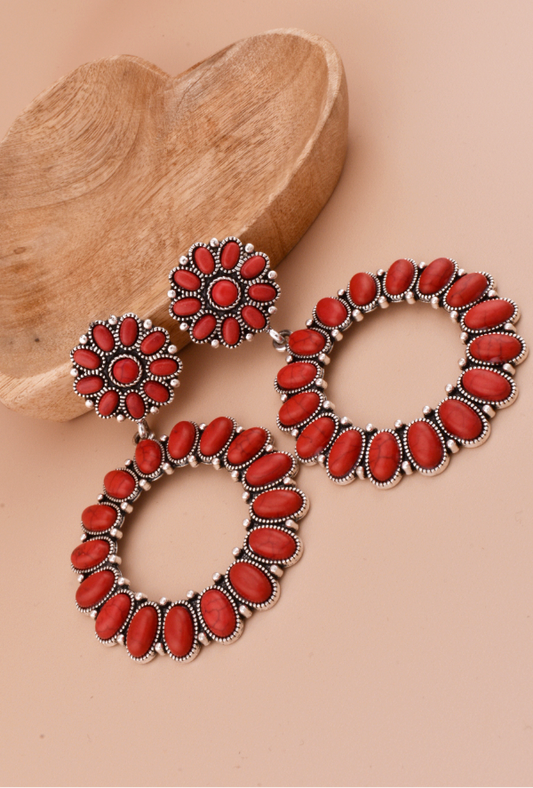 Lainey Red Stone Earrings