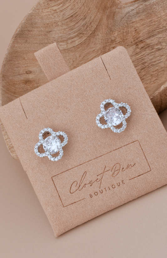 Clover Rhinestone Earrings