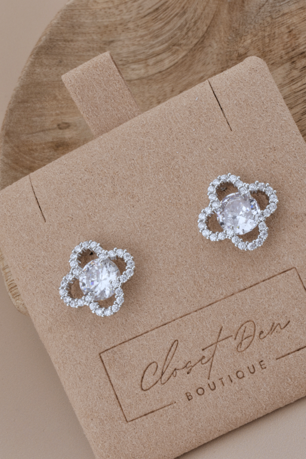 Clover Rhinestone Earrings