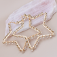 Gold Rhinestone Star Statement Hoops