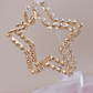 Gold Rhinestone Star Statement Hoops