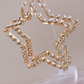 Gold Rhinestone Star Statement Hoops