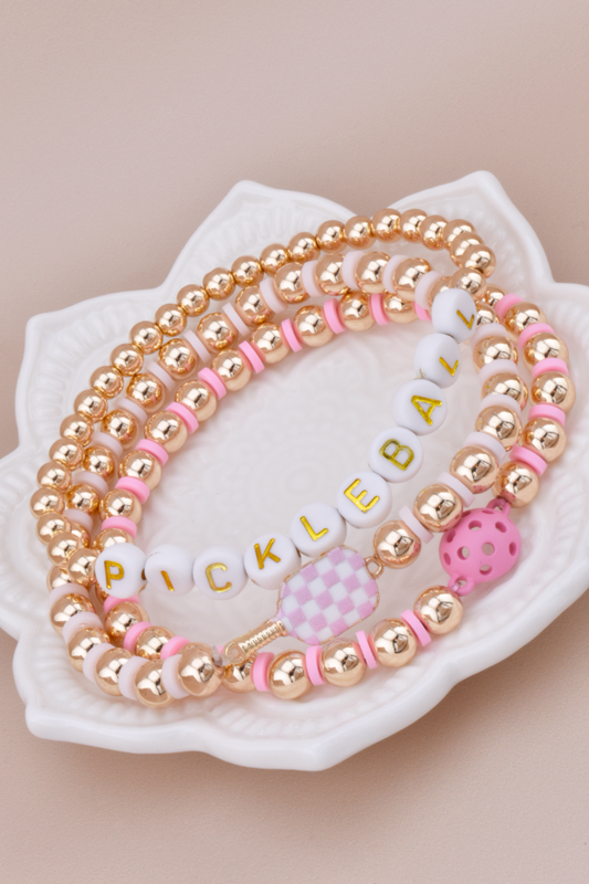 Pickle Ball Stacked Bracelets