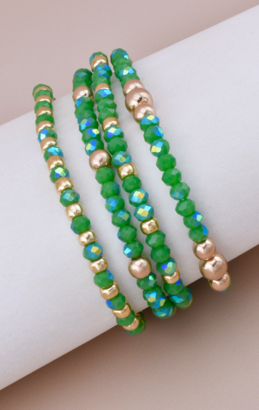 Green Stackable Bracelets