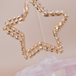 Gold Rhinestone Star Statement Hoops