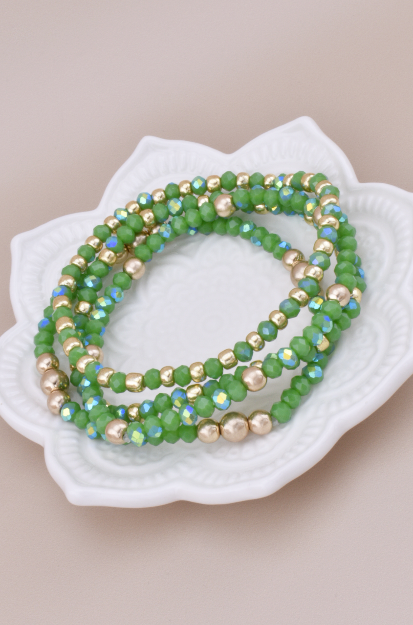 Green Stackable Bracelets