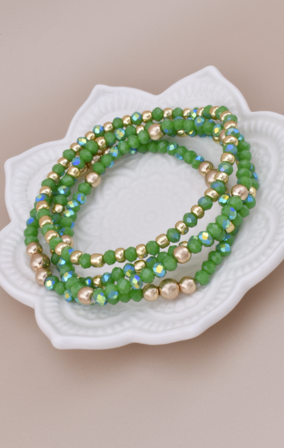 Green Stackable Bracelets