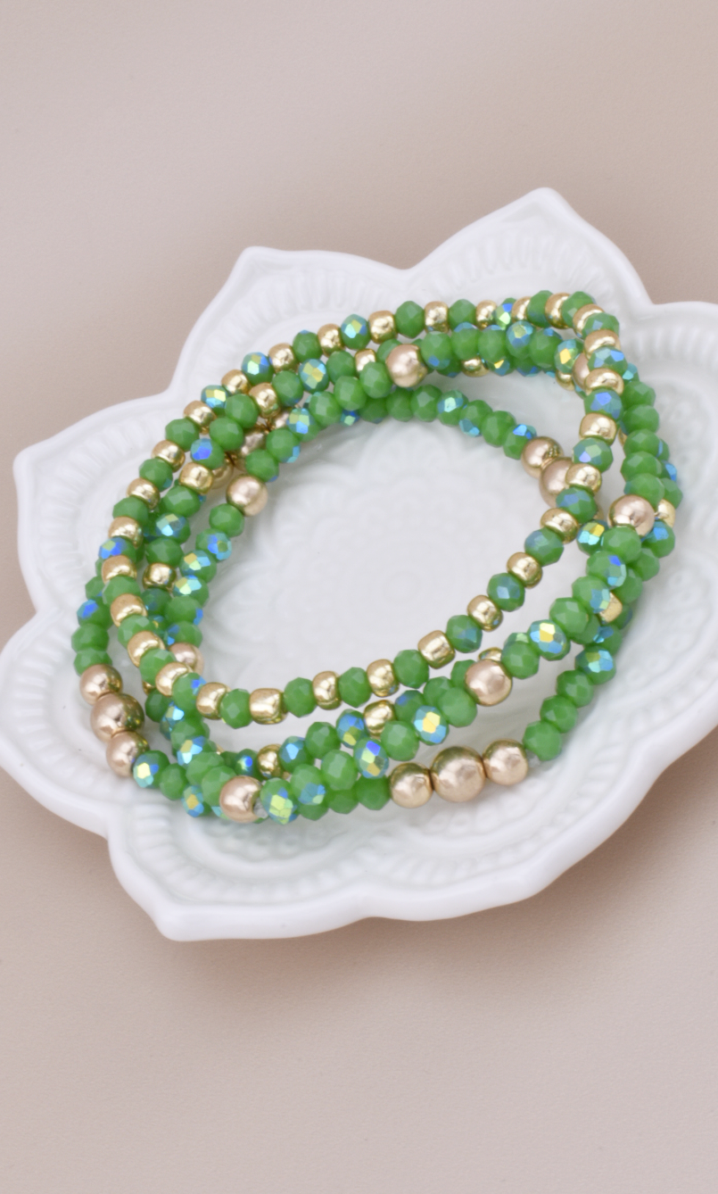 Green Stackable Bracelets