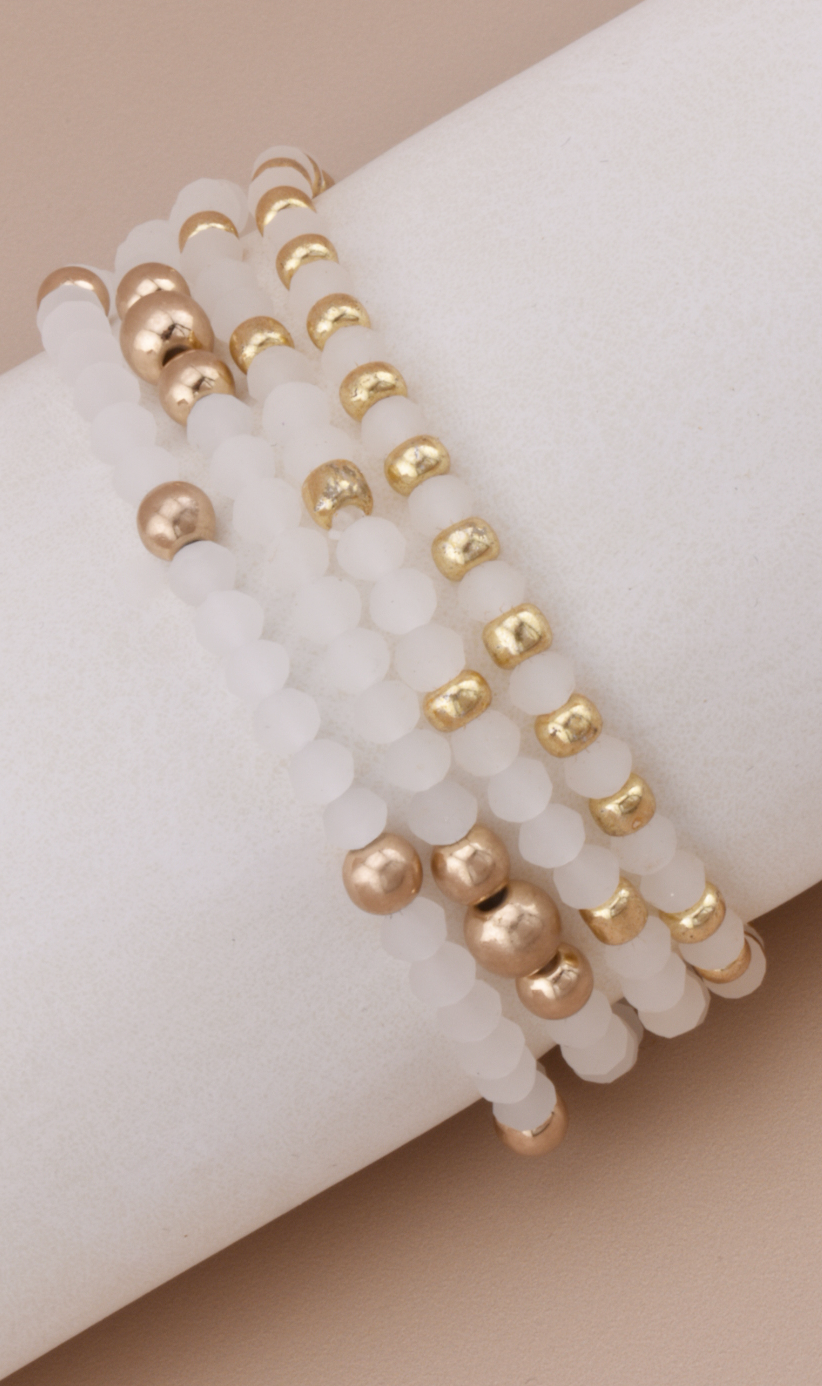 White Stackable Bracelets