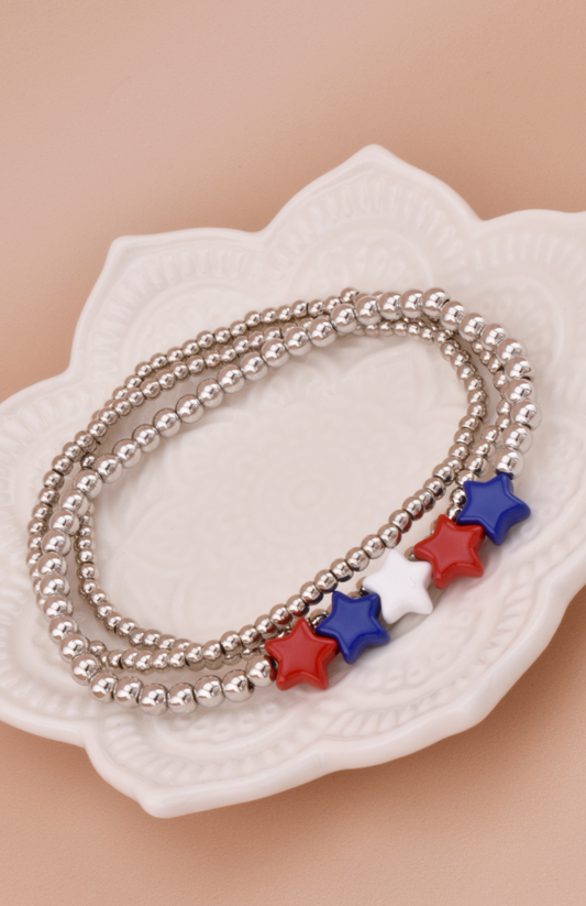 Silver Star Stretch Bracelets