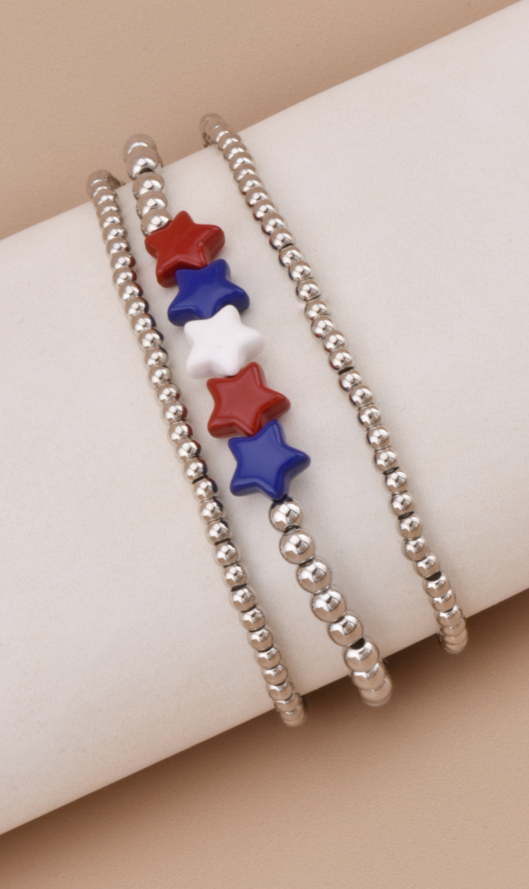 Silver Star Stretch Bracelets